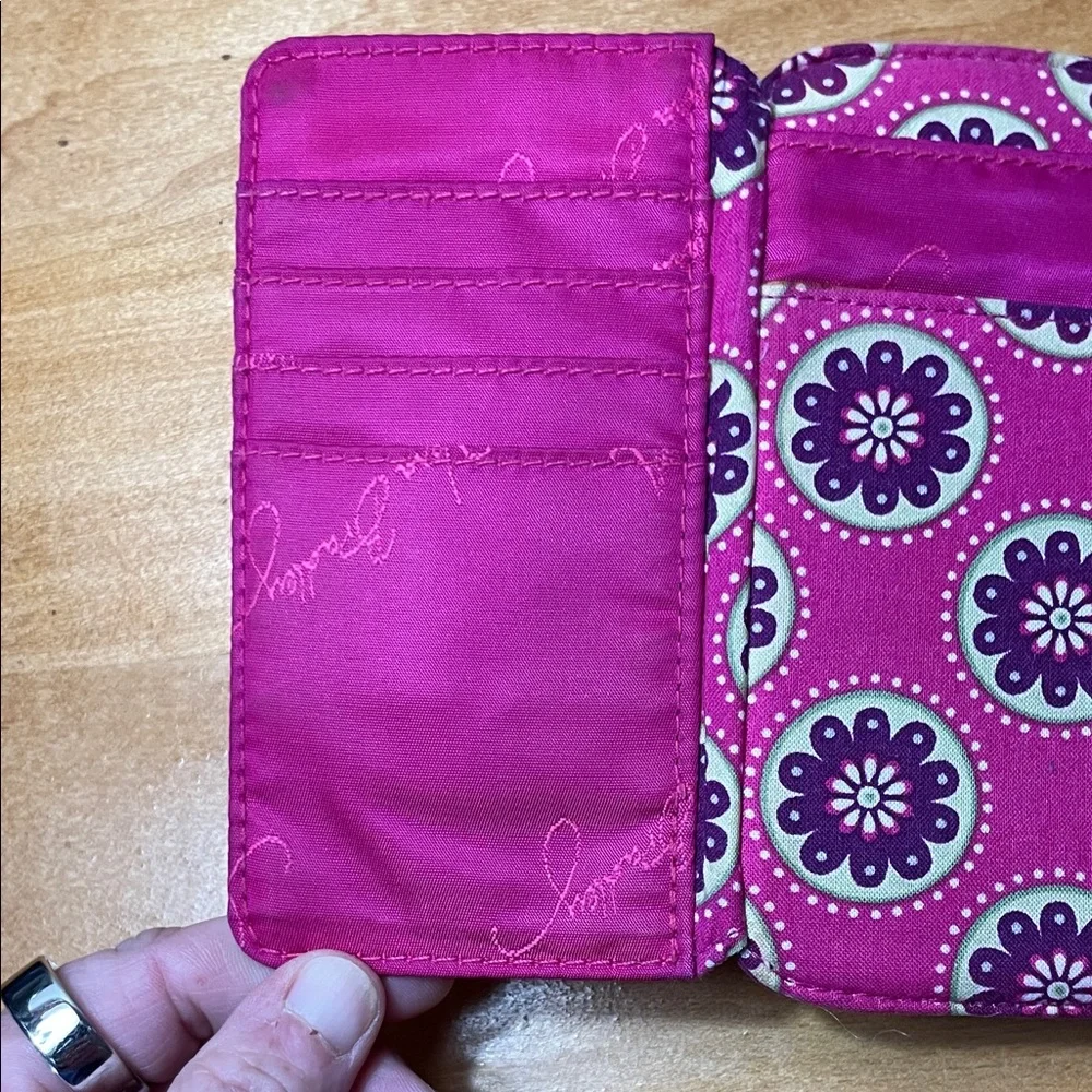 Vera Bradley Pink Paisley Pattern Quilted Wallet - Picture 7 of 8